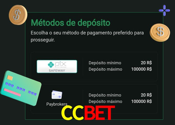 O cassino CCbet oferece uma grande variedade de métodos de pagamento